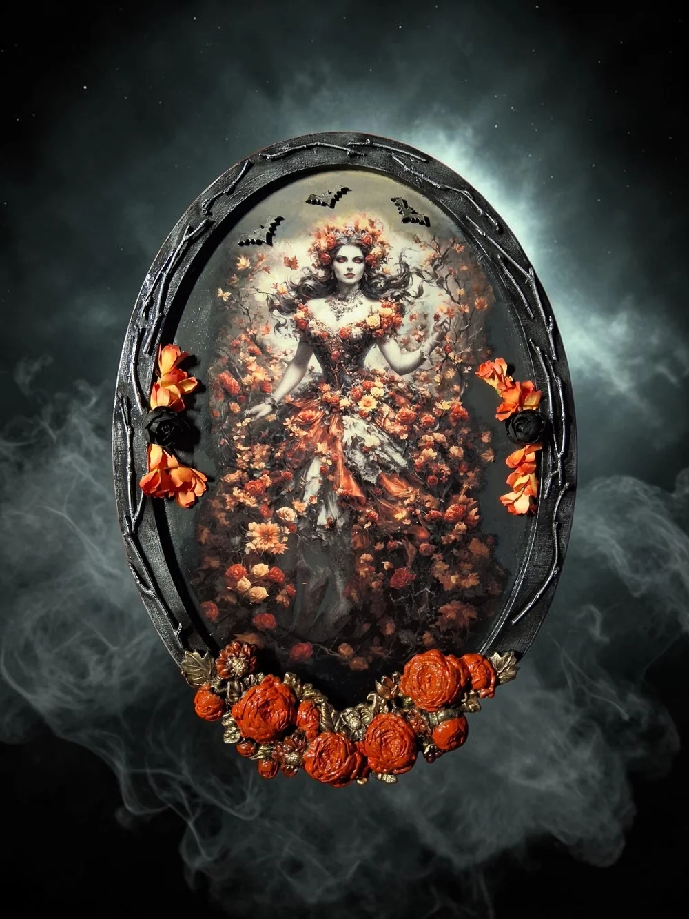Halloween - Gothic Autumn Queen Handcrafted Wall Art